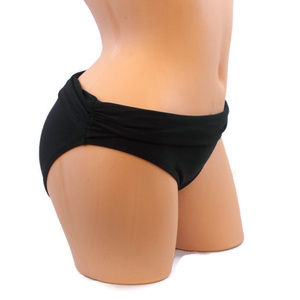 MERONA SWIM Fold Over Hipster Bottom Black NWT